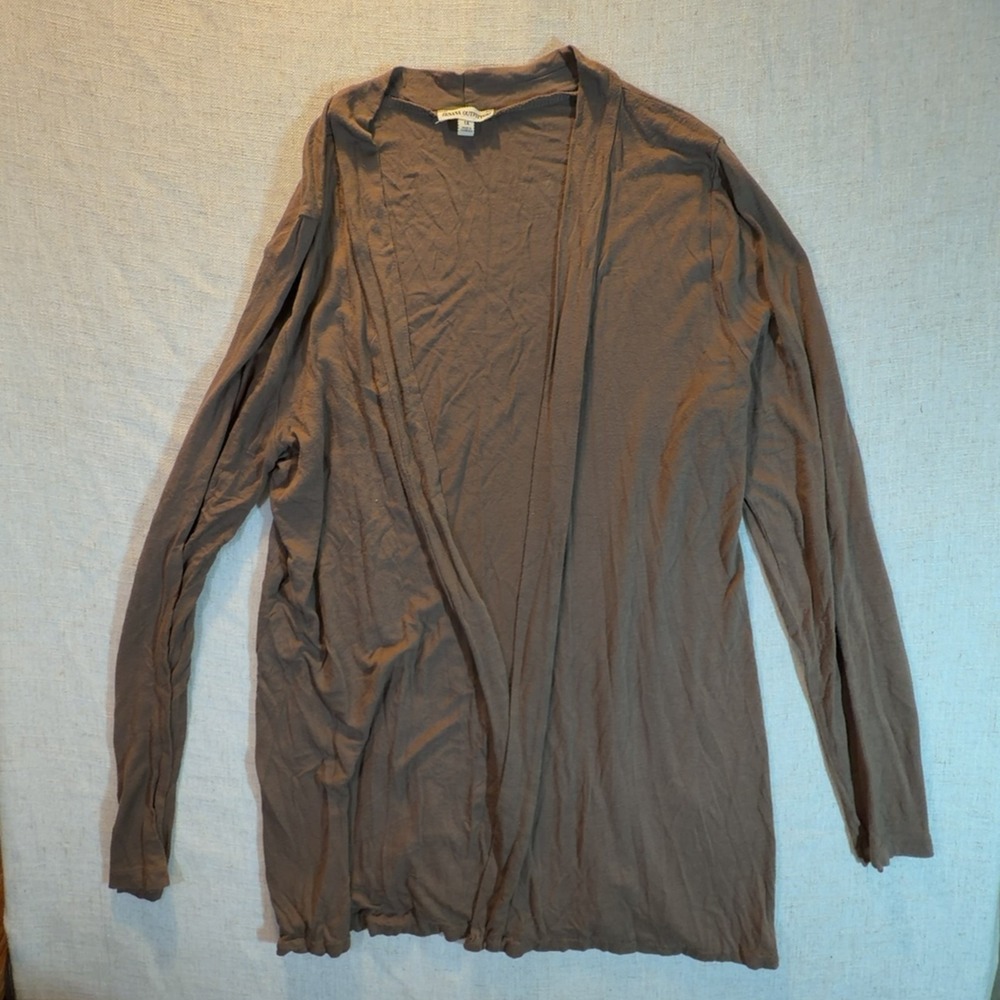 Zenana Outfitters Draped Cardigan Taupe Brown Women's Size 1X